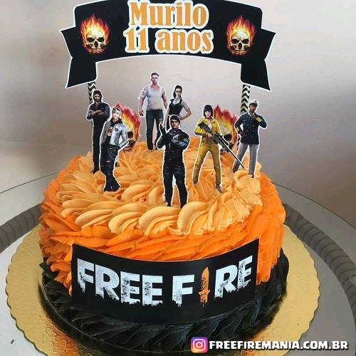 Bolo Free Fire: Fotos de festas de aniversário com o tema do jogo