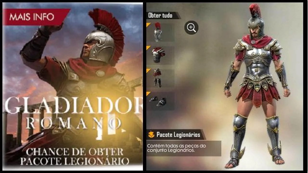 Novo Sorte Royale Gladiador Romano Chega ao Free Fire