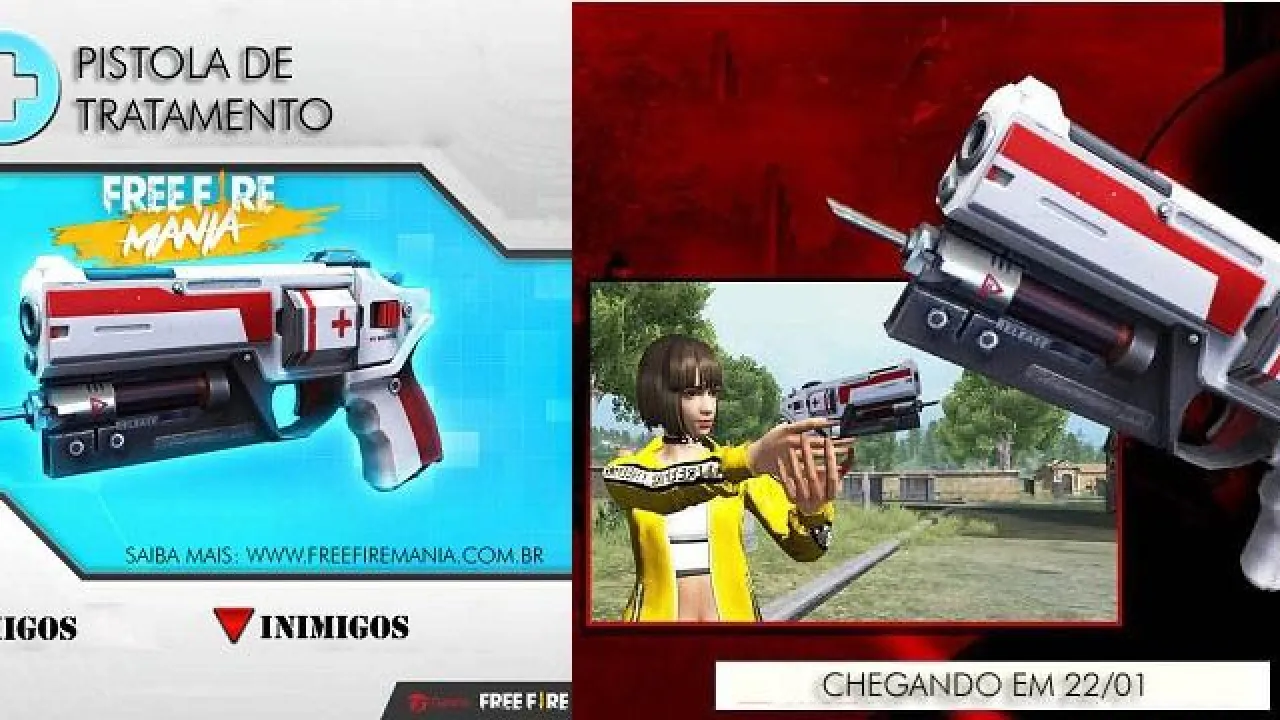 Nova Arma de Tratamento - Pistola de Choque e Regeneração em Free Fire