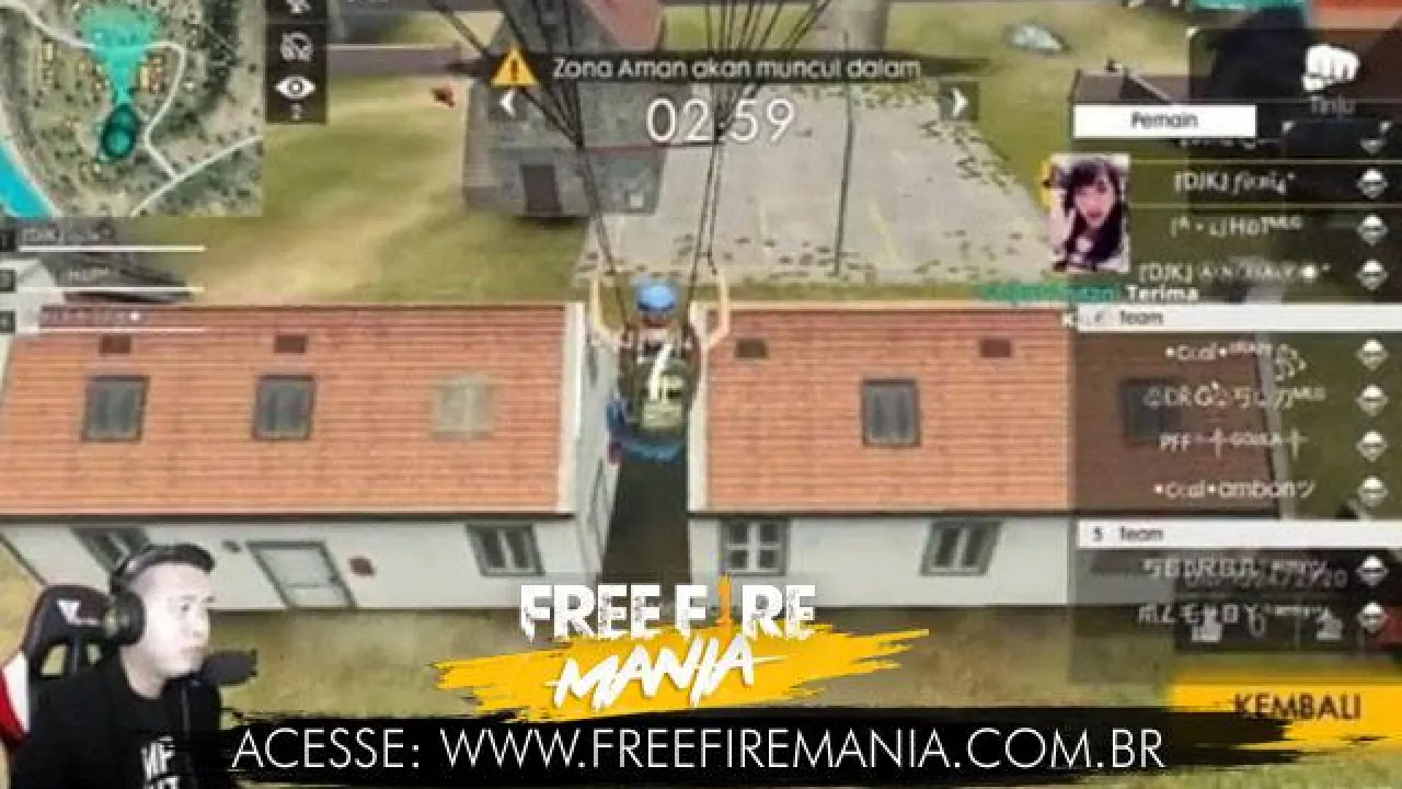 Portas que abrem e fecham nas Casas do Free Fire