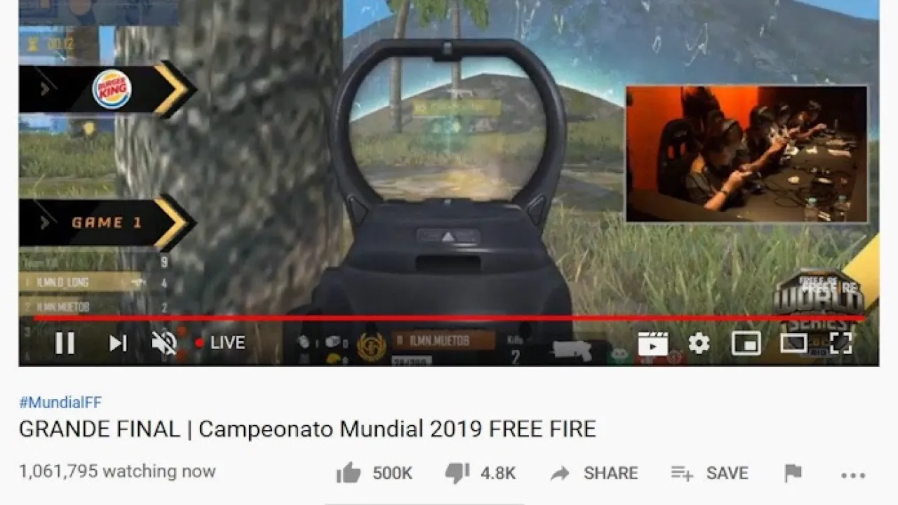Meta de 1 Milhão de Expectadores ao Vivo no Mundial de Free Fire