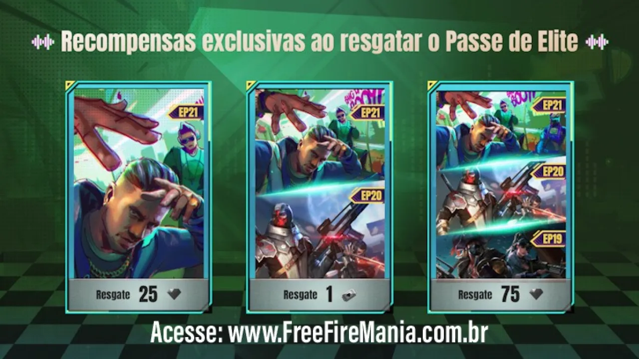 Garena Lança 100 Diamantes Grátis no Passe de Elite do Free Fire