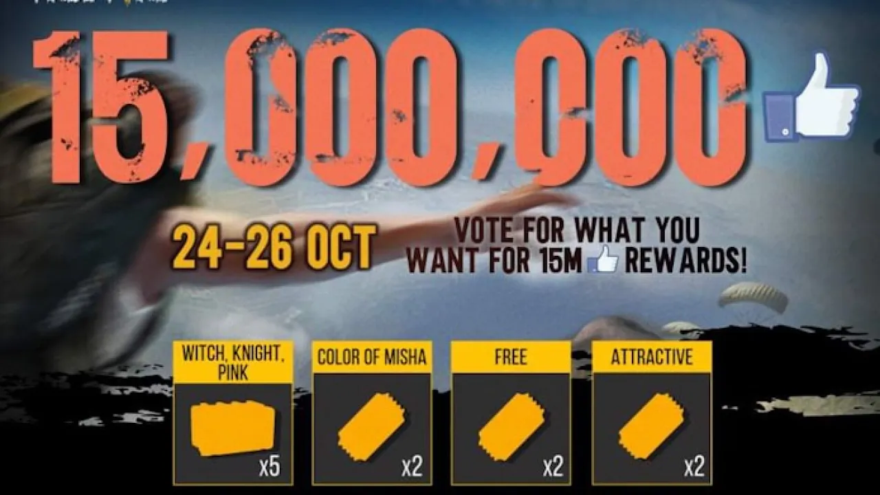 Evento de 15 Milhões de Curtidas no Free Fire: Celebração com Recompensas Exclusivas