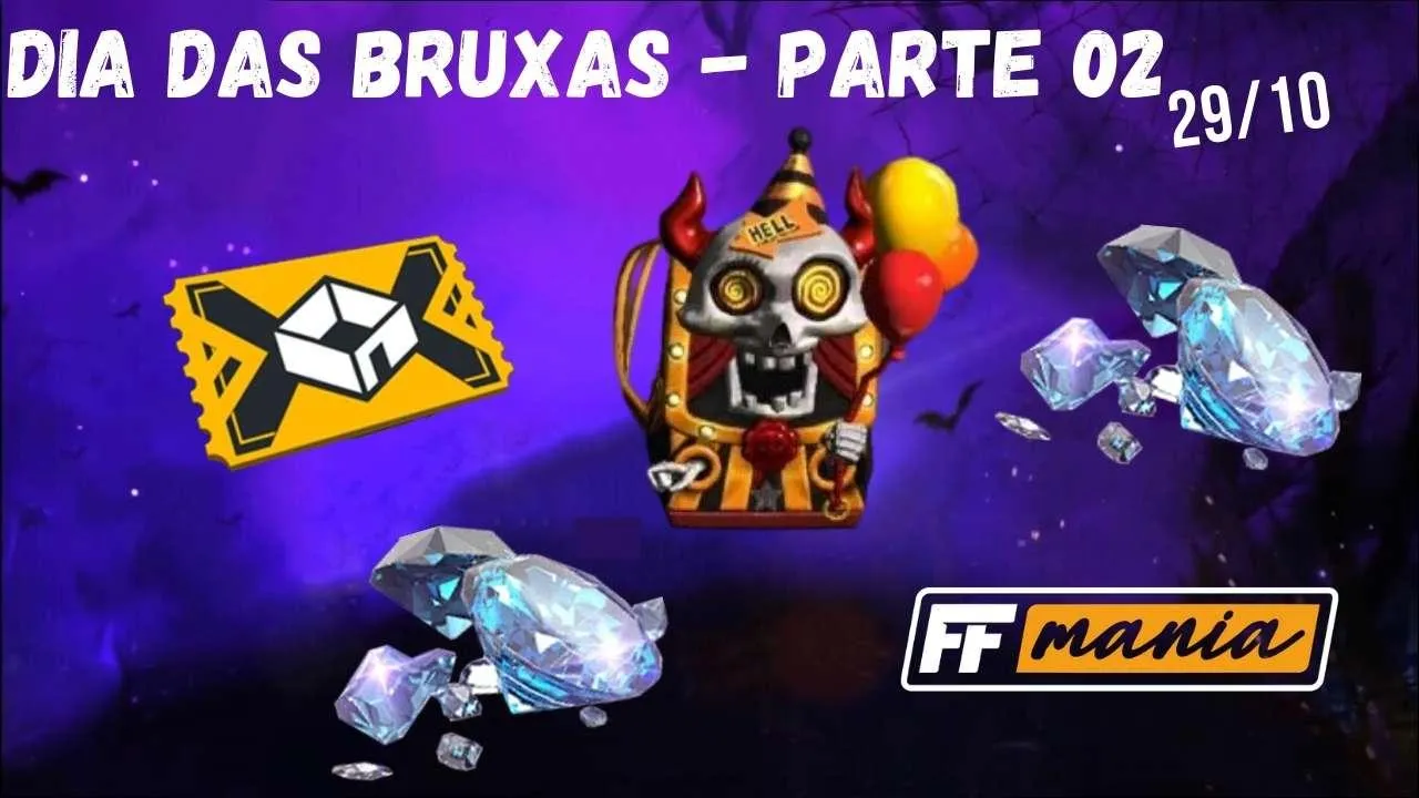 29 de Outubro no Free Fire: Evento de Recarga de Dia das Bruxas