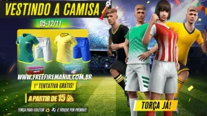 Amanhã no Free Fire! Novos uniformes das Camisas de Time estarão disponíveis no jogo, saiba como  — Free Fire