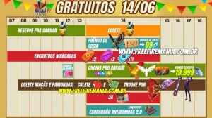 Arraiá FF, Calendário de Eventos do São João 2020 no Free Fire — Free Fire