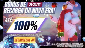 Bônus de 100% na Recarga Free Fire em dezembro: data, horário e como funciona — Free Fire