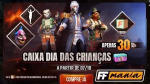 Caixa do Dia das Crianças traz pacotes Tijolinho, Cachorro Mal e Griffin — Free Fire