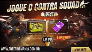 Cartão de Personagem e Caixas de Armas Grátis no Contra Squad — Free Fire