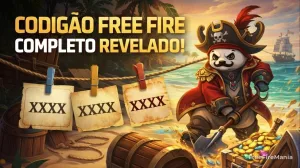 Codigão Free Fire completo libera prêmio e encerra desafio Tesouro Perdido — Free Fire