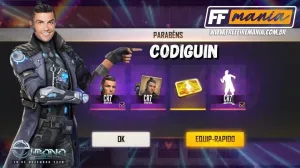CODIGUIN FF: Códigos Free Fire do novo personagem Chrono, inspirado no Cristiano Ronaldo — Free Fire