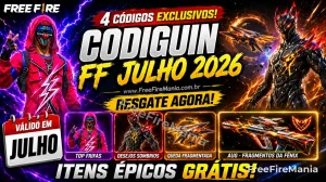 Free Fire CODIGUIN: veja os 4 códigos liberados para julho — Free Fire