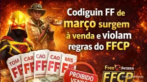 Codiguin FF de março surgem à venda e violam regras do FFCP — Free Fire
