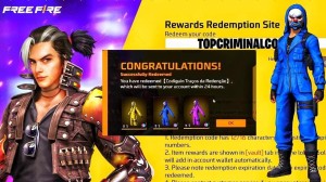 CODIGUIN FF no Free Fire: código Top Criminal Azul; Resgate no Rewards — Free Fire