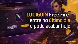 CODIGUIN Free Fire do Tesouro Perdido pode acabar hoje no último dia — Free Fire