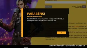 Snickers FF: código Free Fire não é enviado por aviso; veja onde consultar — Free Fire