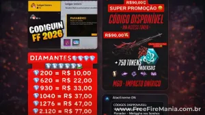 Comércio ilegal de codiguins e diamantes do Free Fire segue ativo em 2026