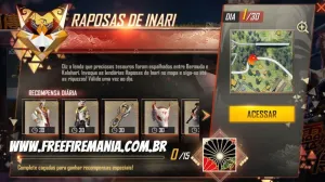Dia 01: Onde encontrar o Tesouro da Raposa de Inari no Mapa do Free Fire — Free Fire