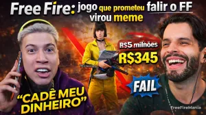 Free Fire: promessa de R$5 milhões virou R$345 e revolta — Free Fire