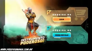 Free Fire: como conseguir Emote - Instrumento Poderoso e Emote - É no balanço e no chute! no Arco do Destino — Free Fire