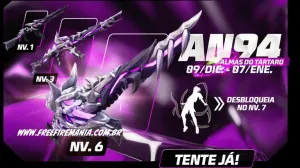 Free Fire: como conseguir AN94 Almas de Tartaro no Escolha Royale — Free Fire