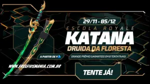 Free Fire: como conseguir KATANA - Druida da Floresta no Escolha Royale — Free Fire