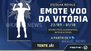 Free Fire:  Emote Voo da Vitória chega ao jogo no Escolha Royale; saiba mais — Free Fire