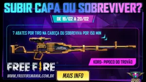 Free Fire libera skin grátis KORD Pipoco do Trovão neste fim de semana — Free Fire