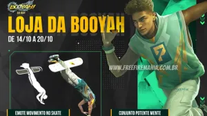 Free Fire: Loja da Booyah chega com Emote Movimento no Skate e skin Potente Mente — Free Fire
