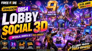 Free Fire OB54 terá Lobby Social 3D interativo no aniversário de 9 anos — Free Fire
