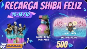 Free Fire: Recarga Shiba Feliz com o novo Gel — Free Fire