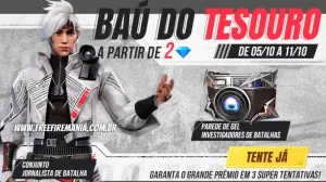Free Fire recebe skins especiais nesta quarta: Jornalista e Investigadores de Batalha — Free Fire