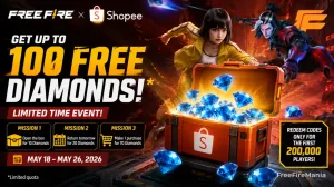 Free Fire x Shopee Event Gives Up to 100 Free Diamonds — Free Fire
