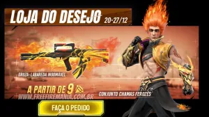 Loja do Desejo Free Fire: conjunto Chamas Ferozes e skin da Groza são as atrações de dezembro — Free Fire