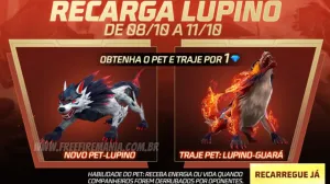 Lupino Free Fire: novo pet do jogo chega ao servidor brasileiro — Free Fire