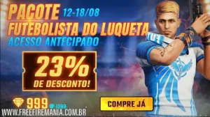 Luqueta Free Fire: pacote futebolista por 999 diamantes — Free Fire