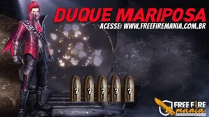 Pacote com a skin Duque Mariposa no Free Fire — Free Fire
