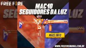 Próxima skin do Sorte Royale será MAC10 Seguidores da Luz — Free Fire