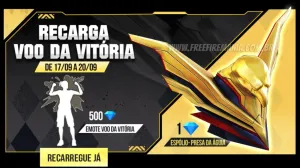 Recarga Free Fire: 17 de setembro (2022); recompensas Voo da Vitória — Free Fire