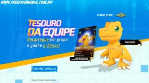 Recarga Free Fire: ganhe Pet - Agumon e Bio de Batalha Digimon Adventure ao comprar diamantes em 17 de novembro (2025) — Free Fire