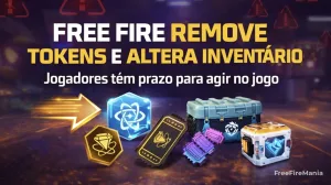 Free Fire remove Tokens e altera inventário; prazo até 16/03 — Free Fire