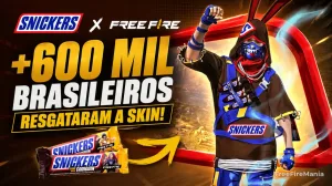 Mais de 600 mil brasileiros resgataram skin da SNICKERS no Free Fire
