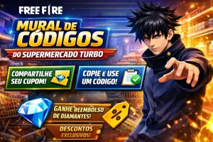 Supermercado Turbo Free Fire: compartilhe e copie códigos — Free Fire