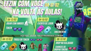 Evento Volta às Aulas com Prêmios Gratuitos em Free Fire — Free Fire