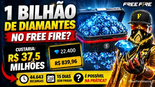 Dá pra ter 1 bilhão de diamantes no Free Fire?