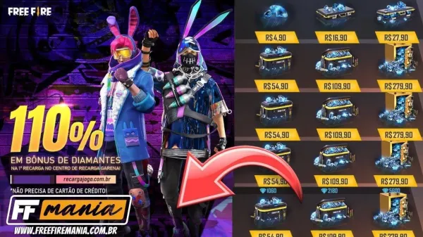 Notícia Free Fire: 110% em Bônus de Diamantes no Free Fire: evento promocional chega em setembro, saiba tudo