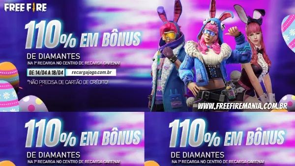 110% Free Fire: bônus em recarga de diamantes termina nesta segunda (18)