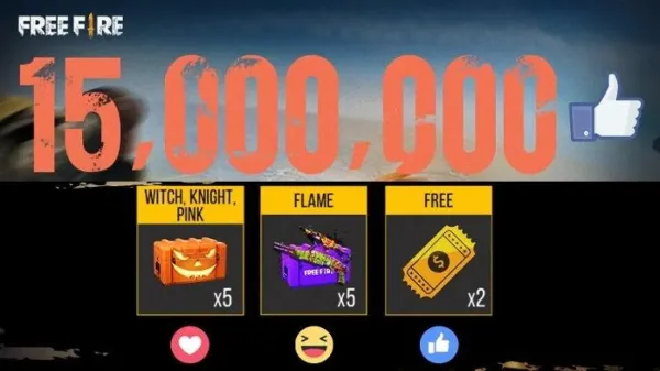 Notícia Free Fire: 15 Milhões de Curtidas no Free Fire: Prêmios Confirmados pela Garena