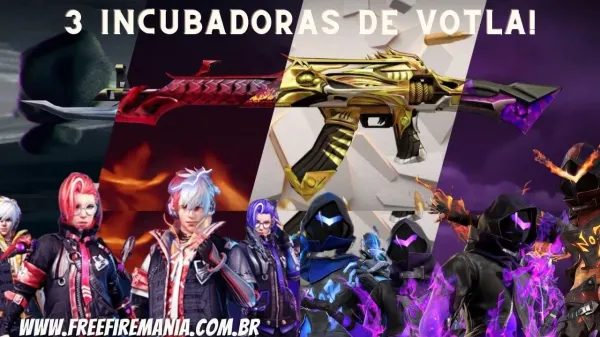 Notícia Free Fire: 3 incubadoras estão de volta ao Free Fire: Centro Acadêmico, AK Unicórnio e Tropas Sombrias
