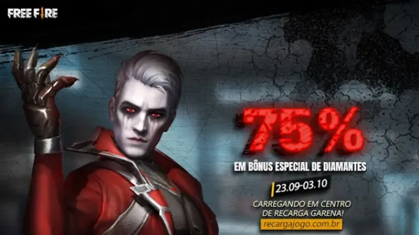 Notícia Free Fire: Evento de Recarga de 75% de Diamantes Extras no Free Fire
